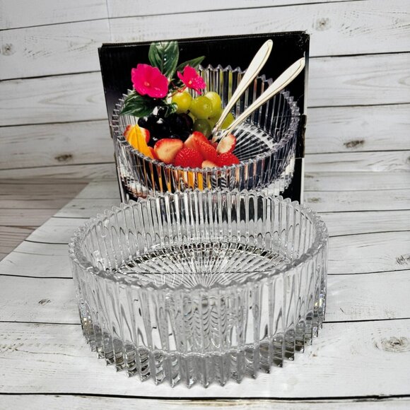 Mikasa Diamond Fire Crystal Cut Glass Hostess Serving Bowl 8.25" WY247/259 - Picture 2 of 11